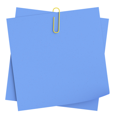 Raptiyeli not kağıdı. 3B illüstrasyon.