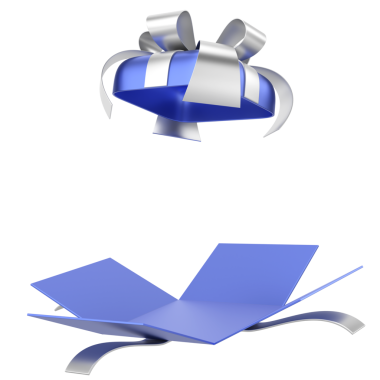 Hediye Kutusu açıldı. 3B hediye kutusu.