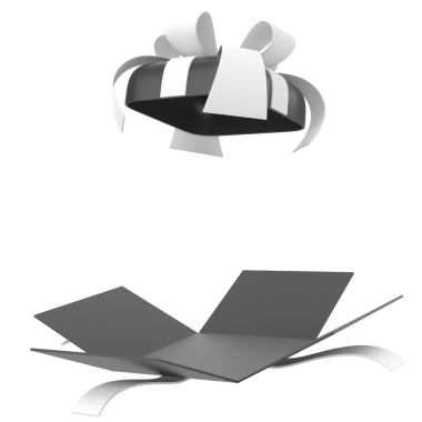 Hediye Kutusu açıldı. 3B hediye kutusu.