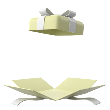 Hediye Kutusu açıldı. 3B hediye kutusu.