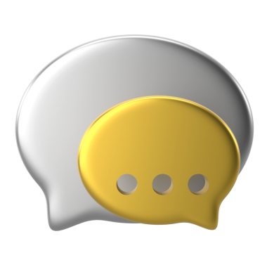 Canlı sohbet simgesi. 3B öge.