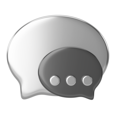 Canlı sohbet simgesi. 3 Boyutlu simge.