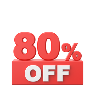 Yüzde 380 indirimli. % 80 indirimli. İndirimli pankart dekorasyonu.