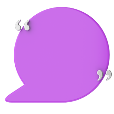 Çift tırnak içinde konuşma balonu. 3B illüstrasyon.