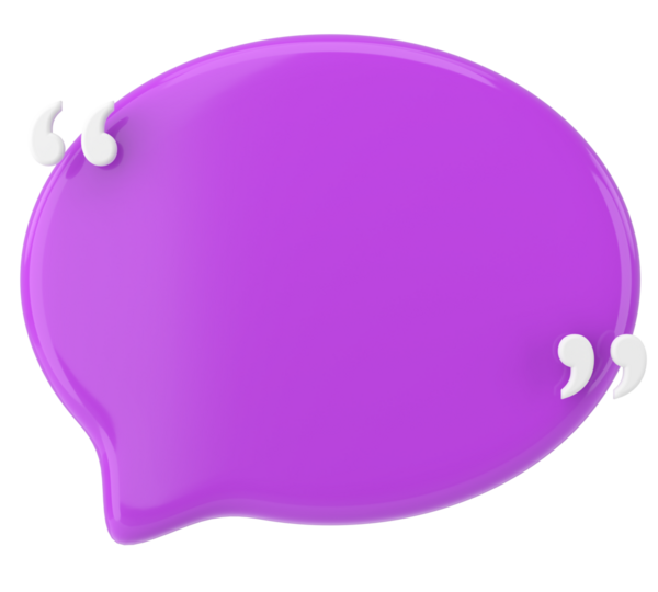 Çift tırnak içinde konuşma balonu. 3B illüstrasyon.