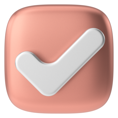 3 boyutlu onay kutusu. İşaretle. 3B illüstrasyon.