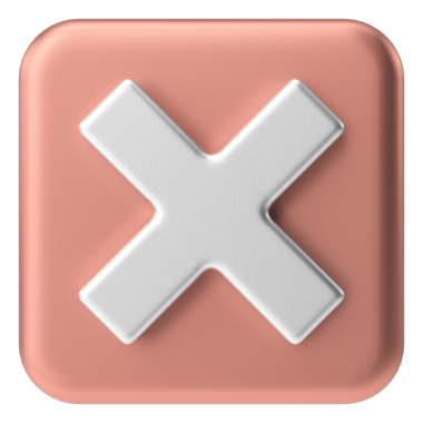 3 boyutlu çarpı işareti. 3B illüstrasyon.