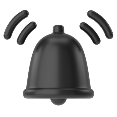 Üye simgesi. Üç boyutlu çan. 3B illüstrasyon.