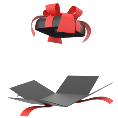 Hediye Kutusu açıldı. 3B hediye kutusu.