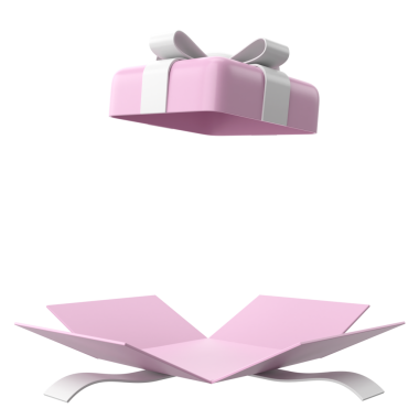 Hediye Kutusu açıldı. 3B hediye kutusu.