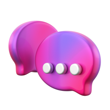 Canlı sohbet simgesi. 3B öge.