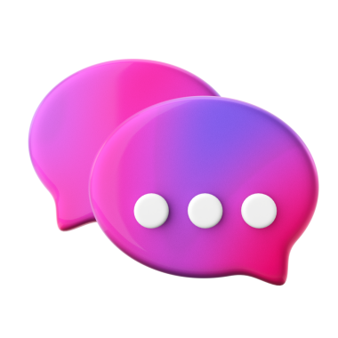 Canlı sohbet simgesi. 3B öge.