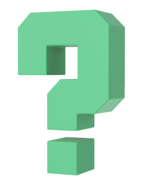 Soru işareti işareti. 3B soru işareti.