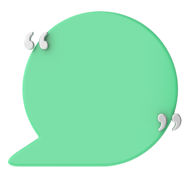 Çift tırnak içinde konuşma balonu. 3B illüstrasyon.