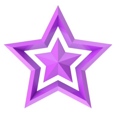 Üç boyutlu yıldız. 3B illüstrasyon.