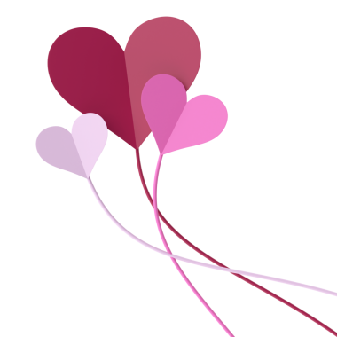 Kalp şeklinde. Sevgililer Günü süsü. 3B illüstrasyon.