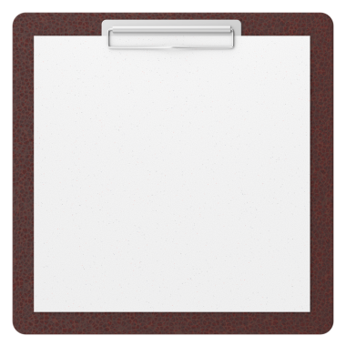 Not kağıdıyla birlikte pano. 3B illüstrasyon.