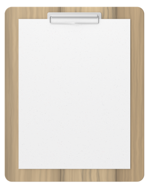 Not kağıdıyla birlikte pano. 3B illüstrasyon.