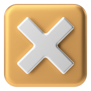 3 boyutlu çarpı işareti. 3B illüstrasyon.