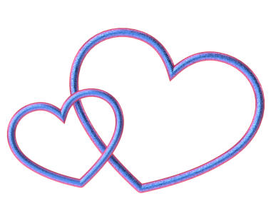 Çift kalp. Üç boyutlu kalp çizgisi sanatı. Sevgililer günü kartı dekorasyonu.