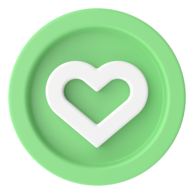 Aşk ikonu. Kalp ikonu. 3B illüstrasyon.