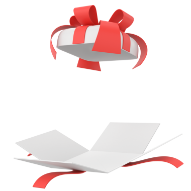 Hediye Kutusu açıldı. 3B hediye kutusu.