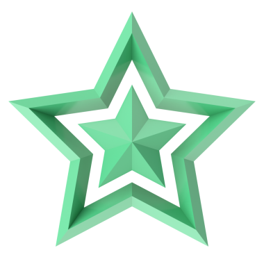 Üç boyutlu yıldız. 3B illüstrasyon.