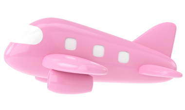 Uçak 3D. Seyahat elemanı. 3B illüstrasyon.