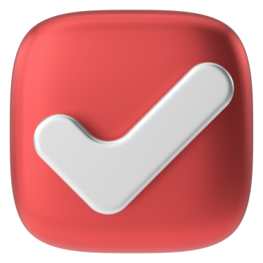 3 boyutlu onay kutusu. İşaretle. 3B illüstrasyon.