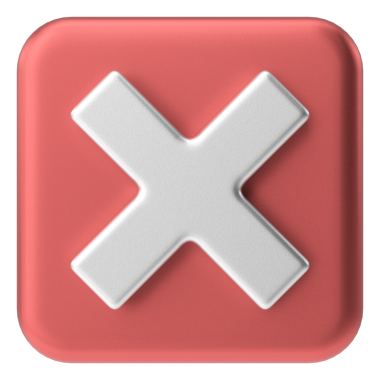 3 boyutlu çarpı işareti. 3B illüstrasyon.