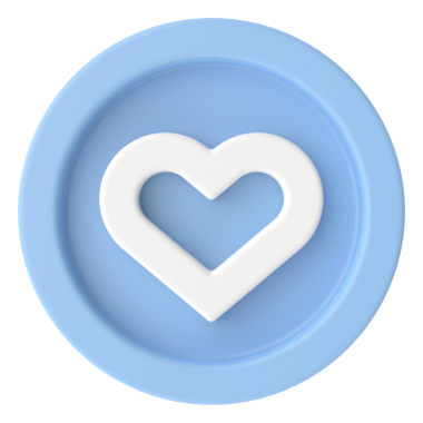 Aşk ikonu. Kalp ikonu. 3B illüstrasyon.