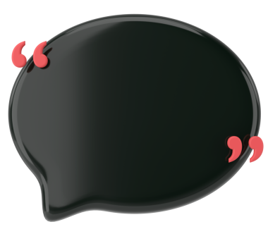 Çift tırnak içinde konuşma balonu. 3B illüstrasyon.