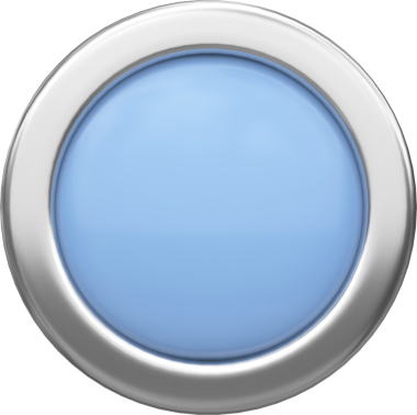 Üç boyutlu düğme. Üç boyutlu düğme. 3B illüstrasyon.