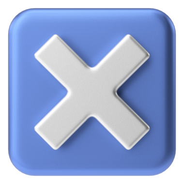 3 boyutlu çarpı işareti. 3B illüstrasyon.