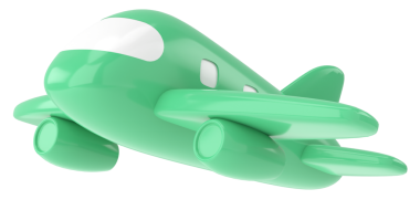 Uçak 3D. Seyahat elemanı. 3B illüstrasyon.