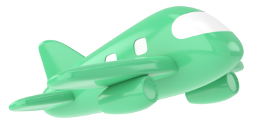 Uçak 3D. Seyahat elemanı. 3B illüstrasyon.