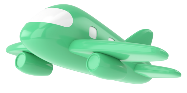 Uçak 3D. Seyahat elemanı. 3B illüstrasyon.