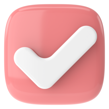 3 boyutlu onay kutusu. İşaretle. 3B illüstrasyon.