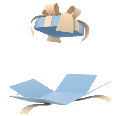 Hediye Kutusu açıldı. 3B hediye kutusu.