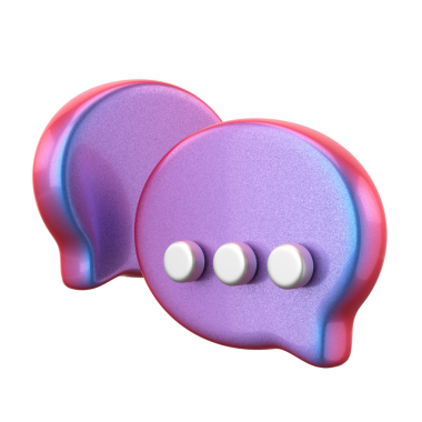 Canlı sohbet simgesi. 3B öge.