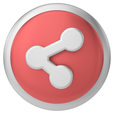 Simgeyi paylaş. Paylaş düğmesi. 3B illüstrasyon.