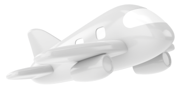 Uçak 3D. Seyahat elemanı. 3B illüstrasyon.