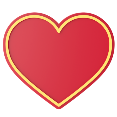 Kalp şeklinde. Sevgililer Günü süsü. 3B illüstrasyon.