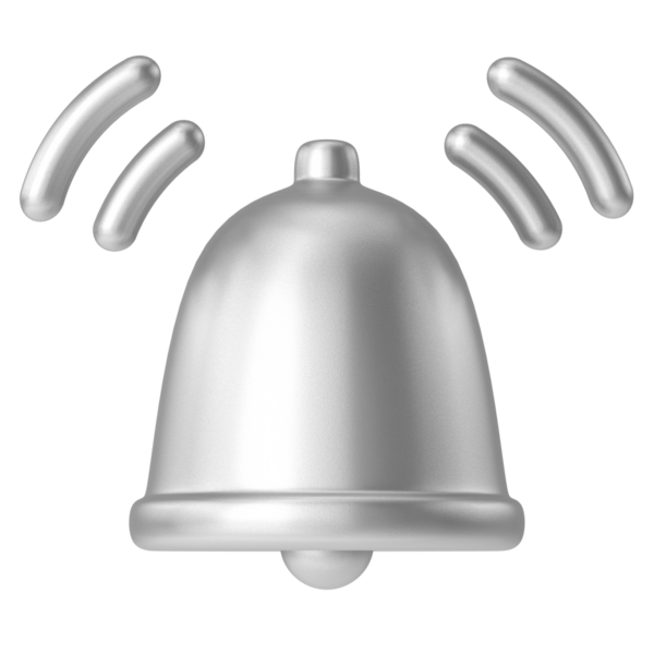 Üye simgesi. Üç boyutlu çan. 3B illüstrasyon.