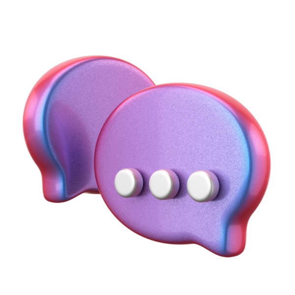 Canlı sohbet simgesi. 3B öge.