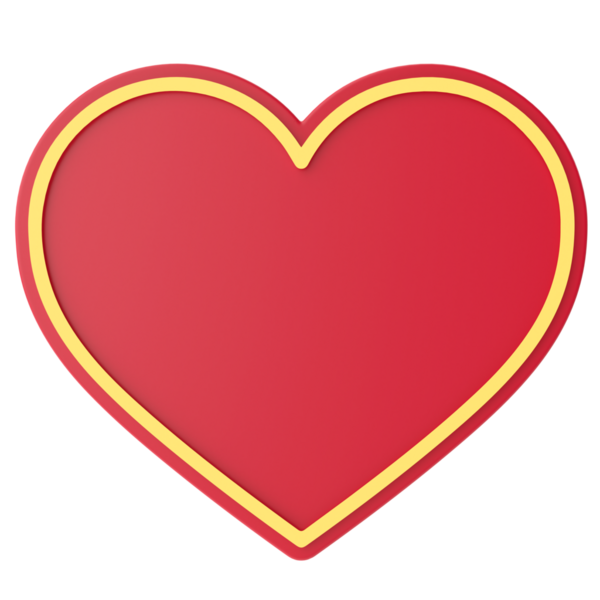 Kalp şeklinde. Sevgililer Günü süsü. 3B illüstrasyon.