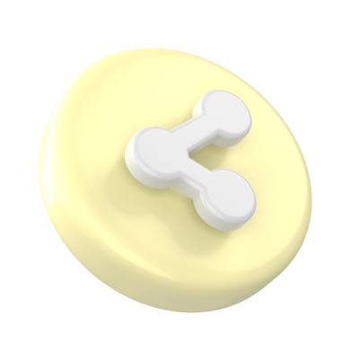 3 boyutlu paylaşım simgesi. Paylaş düğmesi. 3B öge.