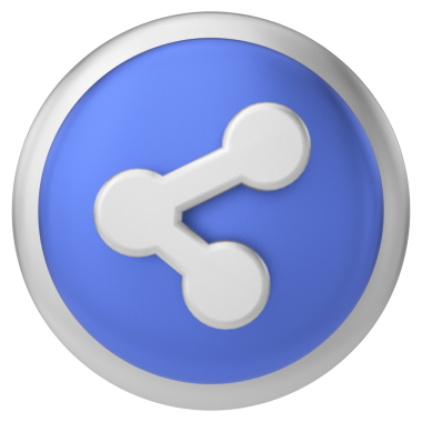 Simgeyi paylaş. Paylaş düğmesi. 3B illüstrasyon.