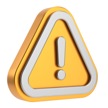 Uyarı işareti. Ünlem işareti. 3B illüstrasyon.