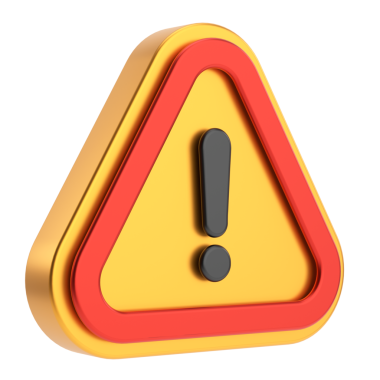 Uyarı işareti. Ünlem işareti. 3B illüstrasyon.